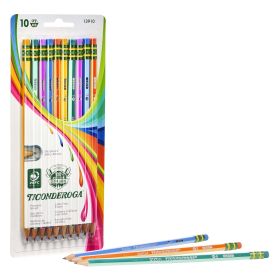 Ticonderoga No. 2 Pencil, Striped Barrels, Pack of 10