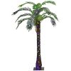 Outsunny 5' Artificial Lighted Palm Tree with 3 Coconuts, 200 LED Light, Color Changing Light Up Tropical Palm Tree with Remote for Indoor, Outdoor, P