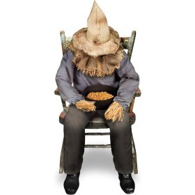 Spirit Halloween Sitting Scarecrow Animatronic | Halloween D√©cor | Horror D√©cor | 4.5 Feet , Scary Decoration , Motion and Sound