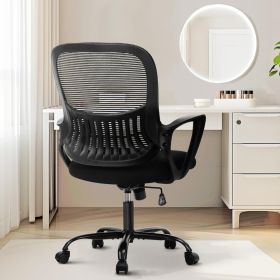 Office Managerial Executive Chair, Comfortable Lumbar Support, Comfy Arms for Home,Bedroom,Study,Student,Black,Executive Chair