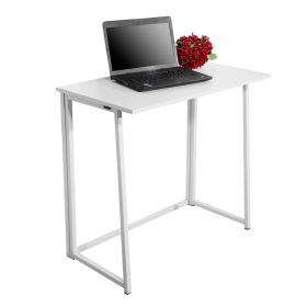 Folding Computer Desk for Small Spaces, Space-Saving Home Office Desk, Foldable Computer Table, Laptop Table, Writing Desk, Compact Study Reading Tabl