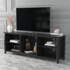 TV Stand Storage Media Console Entertainment Center,Tradition Black