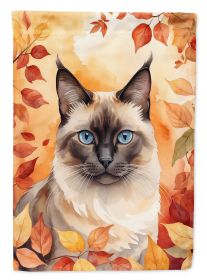 Birman Cat in Fall Leaves Garden Flag Mailbox Flag Decorative Yard Flag Banner Outside Patio Artwork Yard Flower Beds, Garden Size, Multicolor