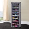 Fashionable Room-saving 9 Lattices Non-woven Fabric Shoe Rack Gray