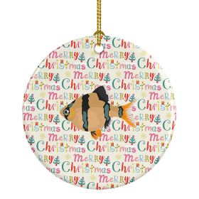 Tiger Barb Christmas Ceramic Ornament Christmas Tree Hanging Decorations for Home Christmas Holiday, Party, Gift, 3 in, Multicolor