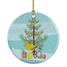 London Canary Merry Christmas Ceramic Ornament Christmas Tree Hanging Decorations for Home Christmas Holiday, Party, Gift, 3 in, Multicolor