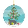 NEW Raas Cat Christmas Ceramic Ornament Christmas Tree Hanging Decorations for Home Christmas Holiday, Party, Gift, 3 in, Multicolor