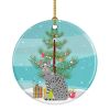 NEW Egyptian Mau Cat Christmas Ceramic Ornament Christmas Tree Hanging Decorations for Home Christmas Holiday, Party, Gift, 3 in, Multicolor