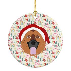 German Shepherd Merry Christmas Ceramic Ornament Christmas Tree Hanging Decorations for Home Christmas Holiday, Party, Gift, 3 in, Multicolor