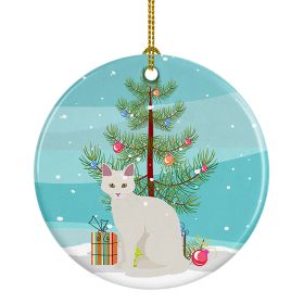 NEW Aphrodite Giant Cat Christmas Ceramic Ornament Christmas Tree Hanging Decorations for Home Christmas Holiday, Party, Gift, 3 in, Multicolor