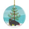 NEW Black Persian Traditional Cat Christmas Ceramic Ornament Christmas Tree Hanging Decorations for Home Christmas Holiday, Party, Gift, 3 in, Multico