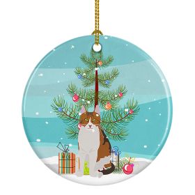 NEW Aegean Cat Christmas Ceramic Ornament Christmas Tree Hanging Decorations for Home Christmas Holiday, Party, Gift, 3 in, Multicolor