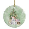 West Highland White Terrier Puppy Christmas Presents and Tree Ceramic Ornament Christmas Tree Hanging Decorations for Home Christmas Holiday, Party, G