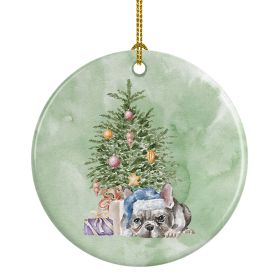 French Bulldog Black #1 Christmas Presents and Tree Ceramic Ornament Christmas Tree Hanging Decorations for Home Christmas Holiday, Party, Gift, 3 in