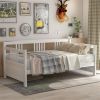 Modern Solid Wood Daybed, Multifunctional, Twin Size, White