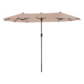 13 ft. Market No Weights Patio Umbrella 2-Side - Beige