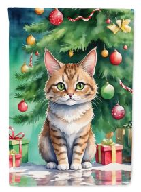 Pixie Bob Cat By the Christmas Tree Garden Flag Mailbox Flag Decorative Yard Flag Banner Outside Patio Artwork Yard Flower Beds, Garden Size, Multicol