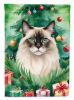 Balinese Cat By the Christmas Tree Garden Flag Mailbox Flag Decorative Yard Flag Banner Outside Patio Artwork Yard Flower Beds, Garden Size, Multicolo