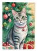 Asian Cat By the Christmas Tree Garden Flag Mailbox Flag Decorative Yard Flag Banner Outside Patio Artwork Yard Flower Beds, Garden Size, Multicolor