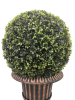 24" Ball Topiary in Bronze Pedestal Pot, Artificial Faux Plant for indoor and outdoor