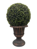 24" Ball Topiary in Bronze Pedestal Pot, Artificial Faux Plant for indoor and outdoor