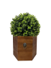 24" Ball Topiary in Redwood Pot, Artificial Faux Plant for indoor and outdoor