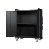 2 Door Tool Cabinets for Garage, Lockable Garage Storage Cabinet, Locking Metal Storage Cabinet with Wheels, Rolling Tool Chest, Assembly Required H34