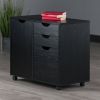 Halifax Wide Storage Cabinet; 2-Drawer; Filing Cabinet; Black