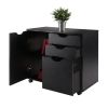 Halifax Wide Storage Cabinet; 2-Drawer; Filing Cabinet; Black