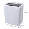 ZOKOP Compact Twin Tub with Built-in Drain Pump XPB35-ZK35 14.3(7.7 6.6)lbs Semi-automatic Gray Cover Washing Machine RT