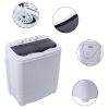 ZOKOP Compact Twin Tub with Built-in Drain Pump XPB35-ZK35 14.3(7.7 6.6)lbs Semi-automatic Gray Cover Washing Machine RT