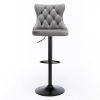 Furniture,Swivel Velvet Barstools Adjusatble Seat Height from 25-33 Inch,17.7 inch base, Modern Upholstered Bar Stools with Backs Comfortable Tufted f