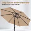 9' Patio Umbrella Replacement Canopy Outdoor Table Market Yard Umbrella Replacement Top Cover, Tan