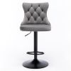 Furniture,Swivel Velvet Barstools Adjusatble Seat Height from 25-33 Inch,17.7 inch base, Modern Upholstered Bar Stools with Backs Comfortable Tufted f