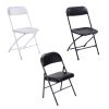 4pcs Elegant Foldable Iron & PVC Chairs for Convention & Exhibition Black