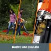 WG509 12 Amp TRIVAC 3-in-1 Electric Leaf Blower with All Metal Mulching System