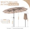 13 ft. Market No Weights Patio Umbrella 2-Side - Beige