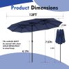 13 ft. Market No Weights Patio Umbrella 2-Side- Blue