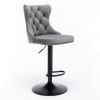 Furniture,Swivel Velvet Barstools Adjusatble Seat Height from 25-33 Inch,17.7 inch base, Modern Upholstered Bar Stools with Backs Comfortable Tufted f