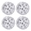 4Pcs Submersible RGB LED Lights IP68 Waterproof Underwater Color Changing Lamps Remote Control