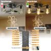 Flush Mount Ceiling Fans with Lights and Remote Control green Caged Low Profile Ceiling Fan Modern Metal Ceiling fanfor Farmhouse Dining Room Bedroom