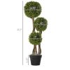 Artificial Plant for Home Decor Indoor & Outdoor Fake Plants Artificial Tree in Pot, 3 Ball Boxwood Topiary Tree for Home Office, Living Room Decor, L