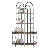 4-Tier Corner Bookshelf, Modern Style, Plant Stand with Metal Frame