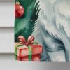 American Curl Cat By the Christmas Tree House Flag Large Porch Sleeve Pole Decorative Outside Yard Banner Artwork Wall Hanging, Polyester, House Size,