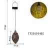 Outdoor Garden Wrought Iron LED Solar Water Drop Rugby Pendant Hollow Waterproof Hanging Lamp Landscape Light Villa Chandelier