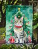 Raas Cat By the Christmas Tree Garden Flag Mailbox Flag Decorative Yard Flag Banner Outside Patio Artwork Yard Flower Beds, Garden Size, Multicolor