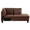 Brown Microfiber 3-Piece Living Room Sofa Set B