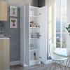 Multistorage Pantry Cabinet; Five Shelves; Double Door Cabinet -White