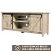 TV Stand Media Center Console Cabinet with Sliding Barn Door for TVs Up to 65 Inch