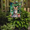 Pixie Bob Cat By the Christmas Tree Garden Flag Mailbox Flag Decorative Yard Flag Banner Outside Patio Artwork Yard Flower Beds, Garden Size, Multicol